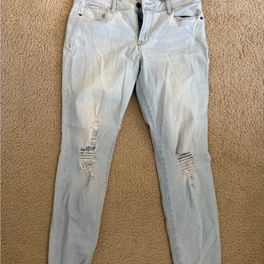 Old Navy Light Distressed High rise Skinny Jeans Size 10